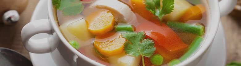 Суп овощной на бульоне из индейки